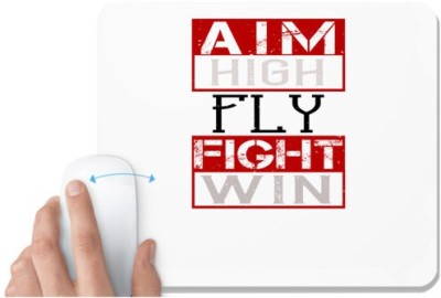 UDNAG White Mousepad 'Airforce | Aim High' for Computer / PC / Laptop [230 x 200 x 5mm] Mousepad(White)