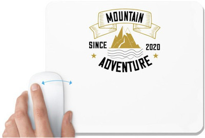 UDNAG White Mousepad 'Adventure Mountain | mountain since 2020 adventure' for Computer / PC / Laptop [230 x 200 x 5mm] Mousepad(White)