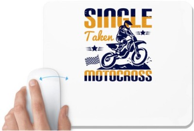 UDNAG White Mousepad 'Motor Cycle | Single, Taken, Motocross' for Computer / PC / Laptop [230 x 200 x 5mm] Mousepad(White)