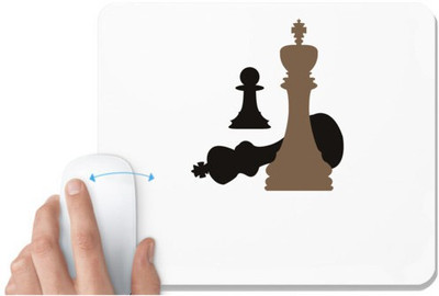 UDNAG White Mousepad 'Chess | Chess pieces' for Computer / PC / Laptop [230 x 200 x 5mm] Non Slip Base Mousepad(White)
