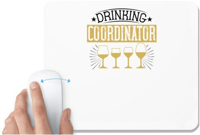UDNAG White Mousepad 'Girls trip | drinking coordinator' for Computer / PC / Laptop [230 x 200 x 5mm] Non Slip Base Mousepad(White)