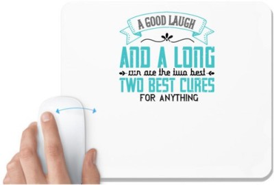 UDNAG White Mousepad 'Running | A good laugh and a long run are the two best cures for anything' for Computer / PC / Laptop [230 x 200 x 5mm] Mousepad(White)