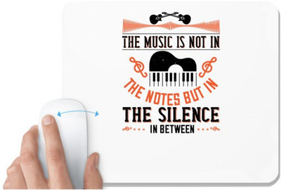 UDNAG White Mousepad 'Piano | The music is not in the notes, but in the silence in between' for Computer / PC / Laptop [230 x 200 x 5mm] Non Slip Base Mousepad(White)