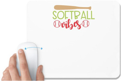 UDNAG White Mousepad 'Softball | softball vibes' for Computer / PC / Laptop [230 x 200 x 5mm] Mousepad(White)