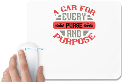 UDNAG White Mousepad 'Car | A car for every purse and purpose' for Computer / PC / Laptop [230 x 200 x 5mm] Non Slip Base Mousepad(White)