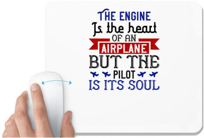 UDNAG White Mousepad 'Airforce | the engine is the heart airplane' for Computer / PC / Laptop [230 x 200 x 5mm] Non Slip Base Mousepad(White)