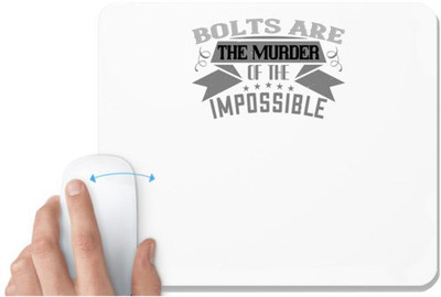 UDNAG White Mousepad 'Climbing | Bolts are the murder of the impossible' for Computer / PC / Laptop [230 x 200 x 5mm] Non Slip Base Mousepad(White)