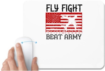 UDNAG White Mousepad 'Airforce | fly fight beat army' for Computer / PC / Laptop [230 x 200 x 5mm] Mousepad(White)