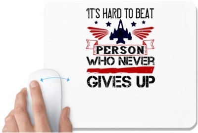 UDNAG White Mousepad 'Airforce | this hard to beat a person who never give up' for Computer / PC / Laptop [230 x 200 x 5mm] Mousepad(White)