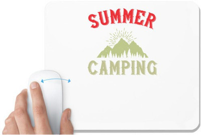 UDNAG White Mousepad 'Adventure Mountain | summer camping' for Computer / PC / Laptop [230 x 200 x 5mm] Non Slip Base Mousepad(White)