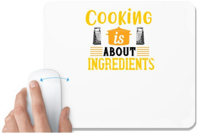 UDNAG White Mousepad 'Cooking | cooking about ingredients' for Computer / PC / Laptop [230 x 200 x 5mm] Non Slip Base Mousepad(White)