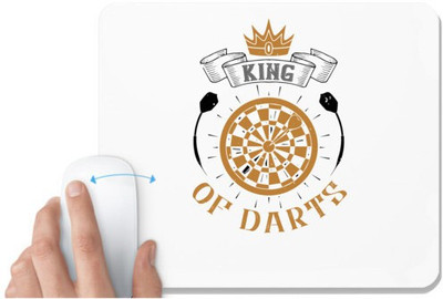 UDNAG White Mousepad 'Dart | King of darts' for Computer / PC / Laptop [230 x 200 x 5mm] Non Slip Base Mousepad(White)