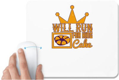 UDNAG White Mousepad 'Mardi Gras | Will run for king cake' for Computer / PC / Laptop [230 x 200 x 5mm] Mousepad(White)