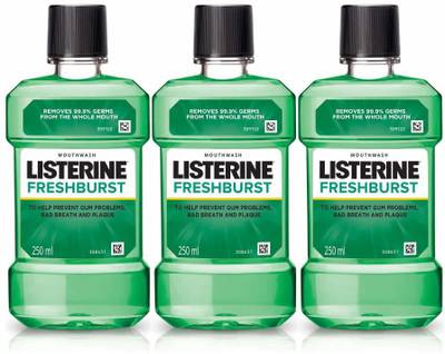 LISTERINE Mouthwash 250ml Pack 3 - Fresh Burst