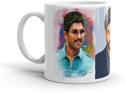 Mr UVD Allu Arjun Fan Following 3 Photos Collage Premium Quality Ceramic Coffee Mug(350 ml)