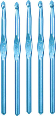 Jyoti Crochet Hooks - Aluminium (1 Piece of Colored 6 Inch / 15cm of Size 7mm in a Card) - Pack of 5 Cards Hand Sewing Needle(Crochet Needle 7mm Pack of 5)