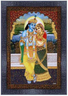 pnf Rajasthani miniature painting art Wood Photo Frames with Acrylic Sheet (Glass) 1025 Digital Reprint 14 inch x 10 inch Painting(With Frame)