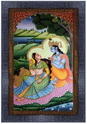 pnf Rajasthani miniature painting art Wood Photo Frames with Acrylic Sheet (Glass) 1078 Digital Reprint 14 inch x 10 inch Painting(With Frame)
