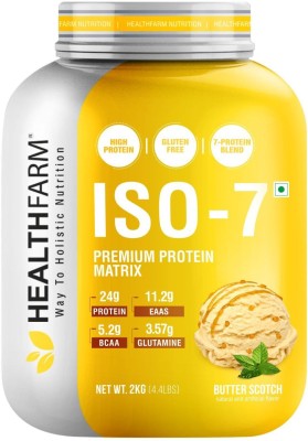 HEALTHFARM ISO 7 Whey Isolate Protein Powder Premium Isolate Protein Whey Protein(2 kg, Butter Scotch)