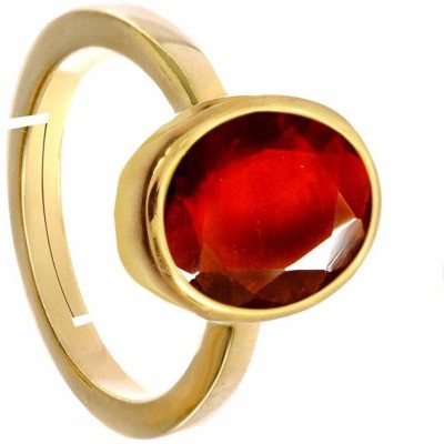 TODANI JEMS 9.25 Ratti Natural Gomed Hessonite Gemstone Stone Ring With Lab Certificate Brass Garnet Ring