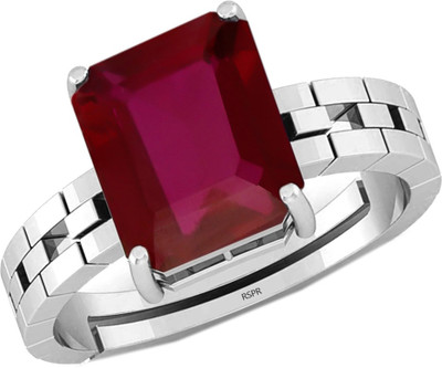 RSPR 9.25 Ratti 8.60 Carat Natural Ruby Manikya Adjustable Ring With Lab Certificate Brass Ruby Ring