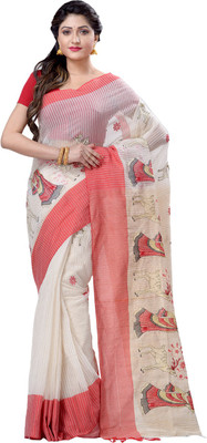 TANTLOOM Printed Handloom Handloom Pure Cotton Saree(Multicolor)