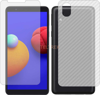 TELTREK Front and Back Screen Guard for SAMSUNG GALAXY M01 CORE (Front Matte Finish & Back 3d Carbon Fiber)(Pack of 2)