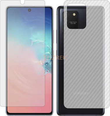 TELTREK Front and Back Screen Guard for SAMSNG S10 LITE (Front Matte Finish & Back 3d Carbon Fiber)(Pack of 2)