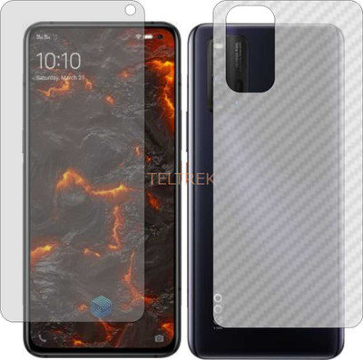 TELTREK Front and Back Screen Guard for VIVO IQOO 3 5G (Front Matte Finish & Back 3d Carbon Fiber)(Pack of 2)