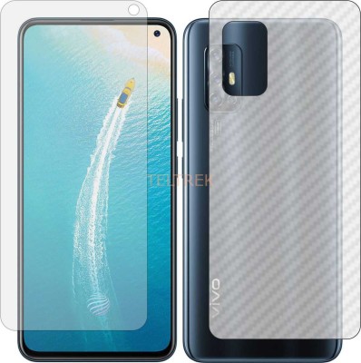 TELTREK Front and Back Screen Guard for VIVO V17 (Front Matte Finish & Back 3d Carbon Fiber)(Pack of 2)