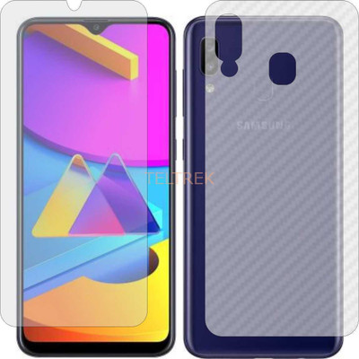TELTREK Front and Back Screen Guard for SAMSUNG M10S (Front Matte Finish & Back 3d Carbon Fiber)(Pack of 2)