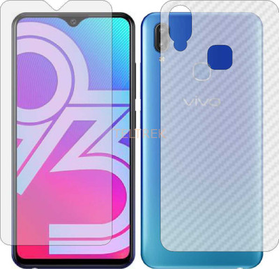 TELTREK Front and Back Screen Guard for VIVO Y93 LITE (Front Matte Finish & Back 3d Carbon Fiber)(Pack of 2)