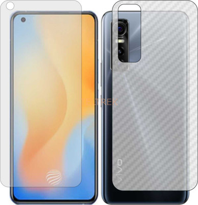 TELTREK Front and Back Screen Guard for VIVO S7E 5G (Front Matte Finish & Back 3d Carbon Fiber)(Pack of 2)