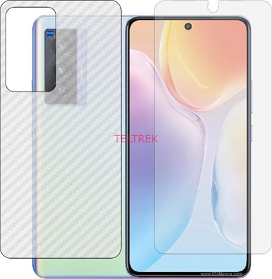 TELTREK Front and Back Screen Guard for VIVO X70 V2133A (Front Matte Finish & Back 3d Carbon Fiber)(Pack of 2)