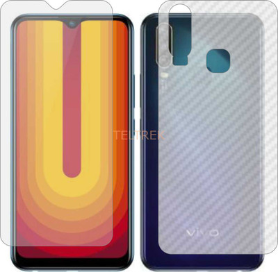 TELTREK Front and Back Screen Guard for VIVO 1916 U10 (Front Matte Finish & Back 3d Carbon Fiber)(Pack of 2)