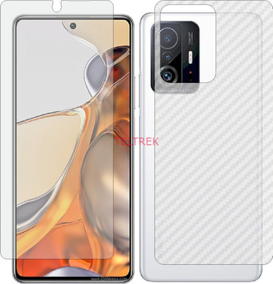 TELTREK Front and Back Screen Guard for XIAOMI MI 11T 5G (Front Matte Finish & Back 3d Carbon Fiber)(Pack of 2)