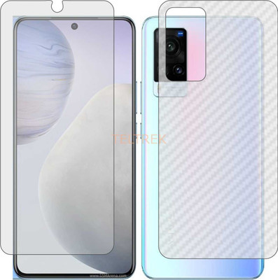 TELTREK Front and Back Screen Guard for VIVO X60T (Front Matte Finish & Back 3d Carbon Fiber)(Pack of 2)