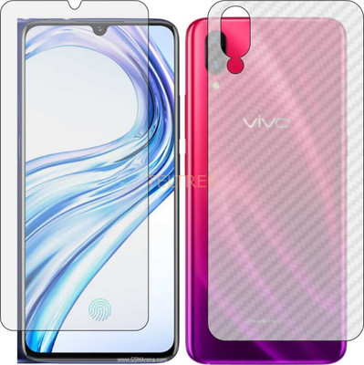 TELTREK Front and Back Screen Guard for VIVO X23 SYMPHONY EDITION (Front Matte Finish & Back 3d Carbon Fiber)(Pack of 2)