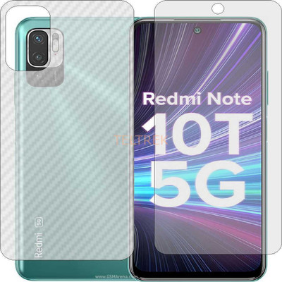 TELTREK Front and Back Screen Guard for XIAOMI NOTE 10T 5G (Front Matte Finish & Back 3d Carbon Fiber)(Pack of 2)
