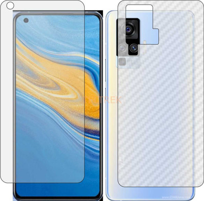 TELTREK Front and Back Screen Guard for VIVO X50 V2001A (Front Matte Finish & Back 3d Carbon Fiber)(Pack of 2)