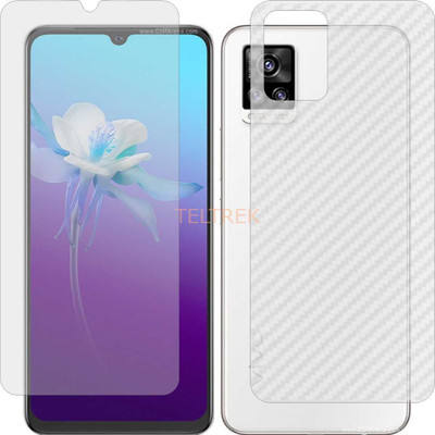 TELTREK Front and Back Screen Guard for Vivo V20 V2025 (Front Matte Finish & Back 3d Carbon Fiber)(Pack of 2)