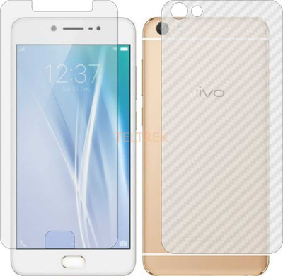 TELTREK Front and Back Screen Guard for VIVO V5S (Front Matte Finish & Back 3d Carbon Fiber)(Pack of 2)