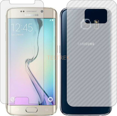 TELTREK Front and Back Screen Guard for SAMSUNG GALAXY S6 EDGE SM G925 (Front Matte Finish & Back 3d Carbon Fiber)(Pack of 2)