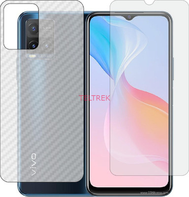 TELTREK Front and Back Screen Guard for VIVO Y 21 S (Front Matte Finish & Back 3d Carbon Fiber)(Pack of 2)