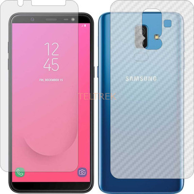 TELTREK Front and Back Screen Guard for SAMSUNG J8 PLUS (Front Matte Finish & Back 3d Carbon Fiber)(Pack of 2)