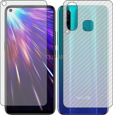 TELTREK Front and Back Screen Guard for VIVO Z1 PRO (Front Matte Finish & Back 3d Carbon Fiber)(Pack of 2)