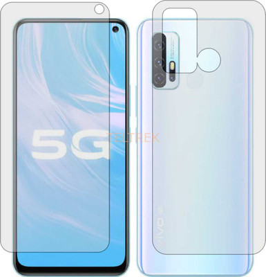 TELTREK Front and Back Screen Guard for VIVO Z6 V1963A (Front Matte Finish & Back 3d Carbon Fiber)(Pack of 2)