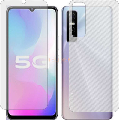 TELTREK Front and Back Screen Guard for VIVO Y73S (Front Matte Finish & Back 3d Carbon Fiber)(Pack of 2)