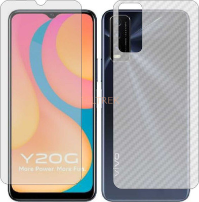 TELTREK Front and Back Screen Guard for VIVO Y20G (Front Matte Finish & Back 3d Carbon Fiber)(Pack of 2)
