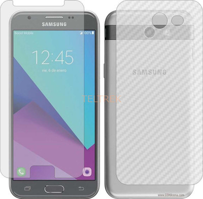 TELTREK Front and Back Screen Guard for SAMSUNG J3 EMERGE (Front Matte Finish & Back 3d Carbon Fiber)(Pack of 2)